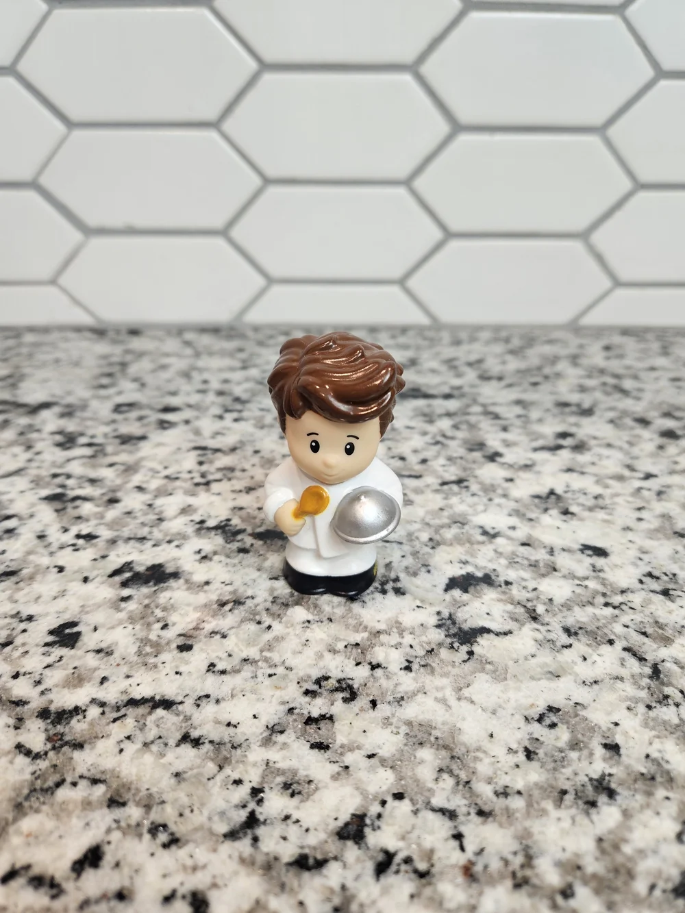 Fisher-Price Little People Chef Figure in White Outfit with Brown Hair